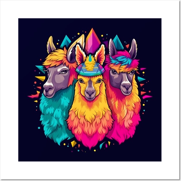 Rainbow Llama Squad Wall Art by Czajnikolandia